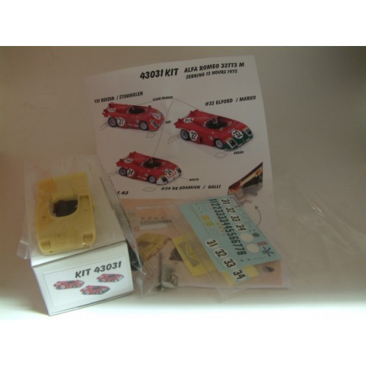 Kit Alfa Romeo 33 TT 3 Sebring 12 Hrs 1972 ( 3 versioni - 3 version ) Resin Kit 1:43